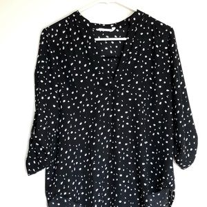 Small Lush black and white dotted blouse.